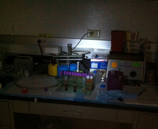Dark image of lab equipment.